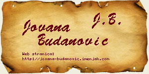 Jovana Budanović vizit kartica
